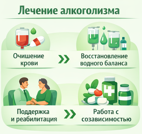 лечение алкоголизма в Коряжме этапы